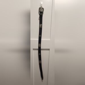 Brighton Black Leather Belt with Silver Accents Size M